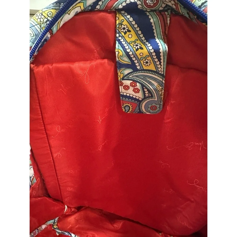 Vera Bradley Marina Paisley Full Size Backpack Retired Quilted Cotton Laptop Bag